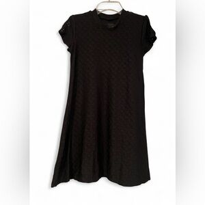 Un Deux Trois Black Eyelet Cold Shoulder Dress Girls Size 16